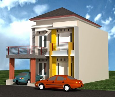 Desain Denah Rumah Minimalis 2 Lantai Tipe 60