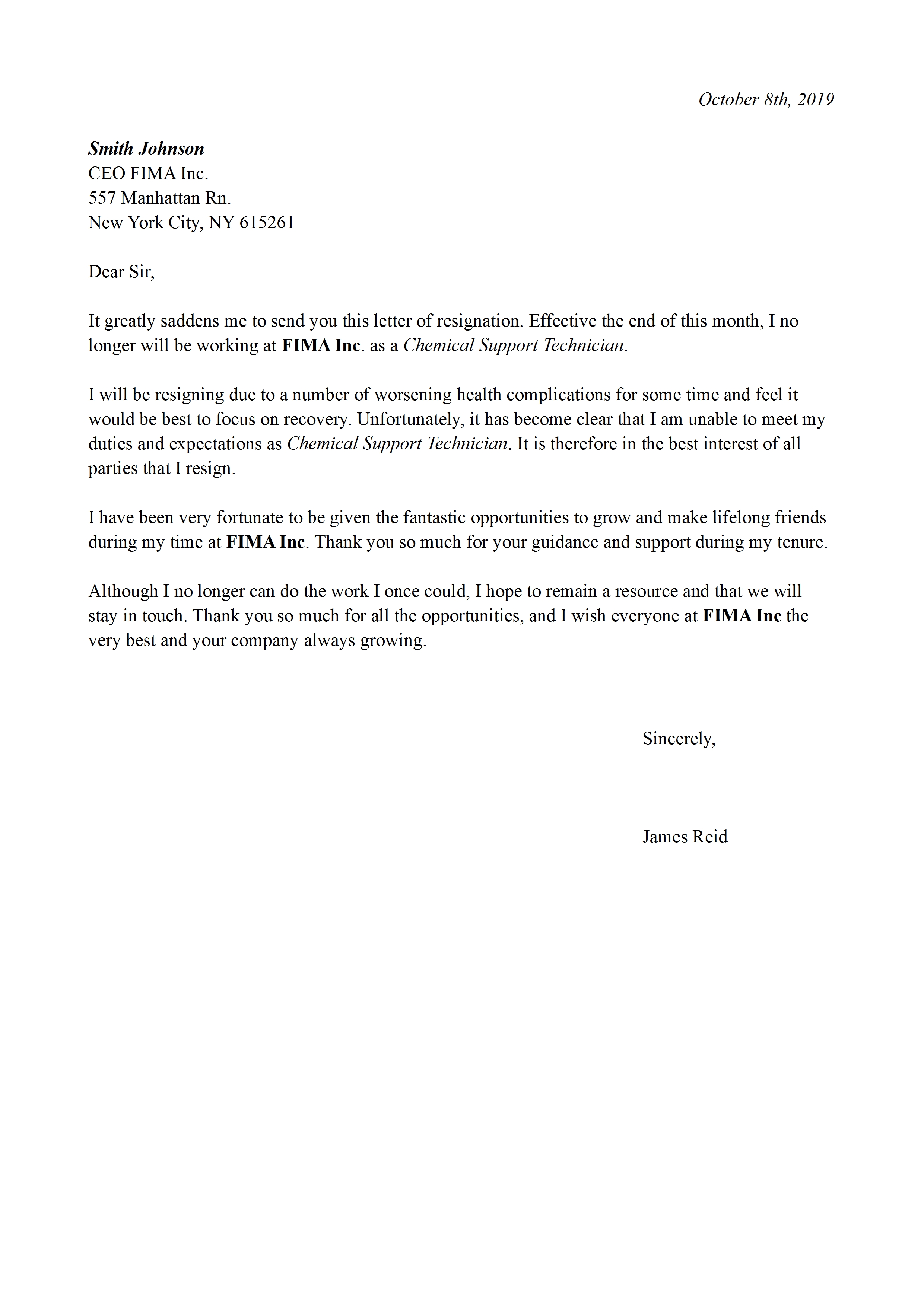 Formal Resignation Letter 1 Month Notice from detiklife.com
